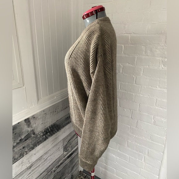 Vintage leather/wool oversized sweater- unisex - Picture 5 of 7